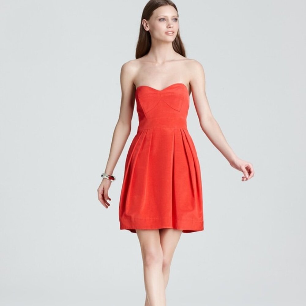 Red Shoshanna Strapless Cocktail Dress